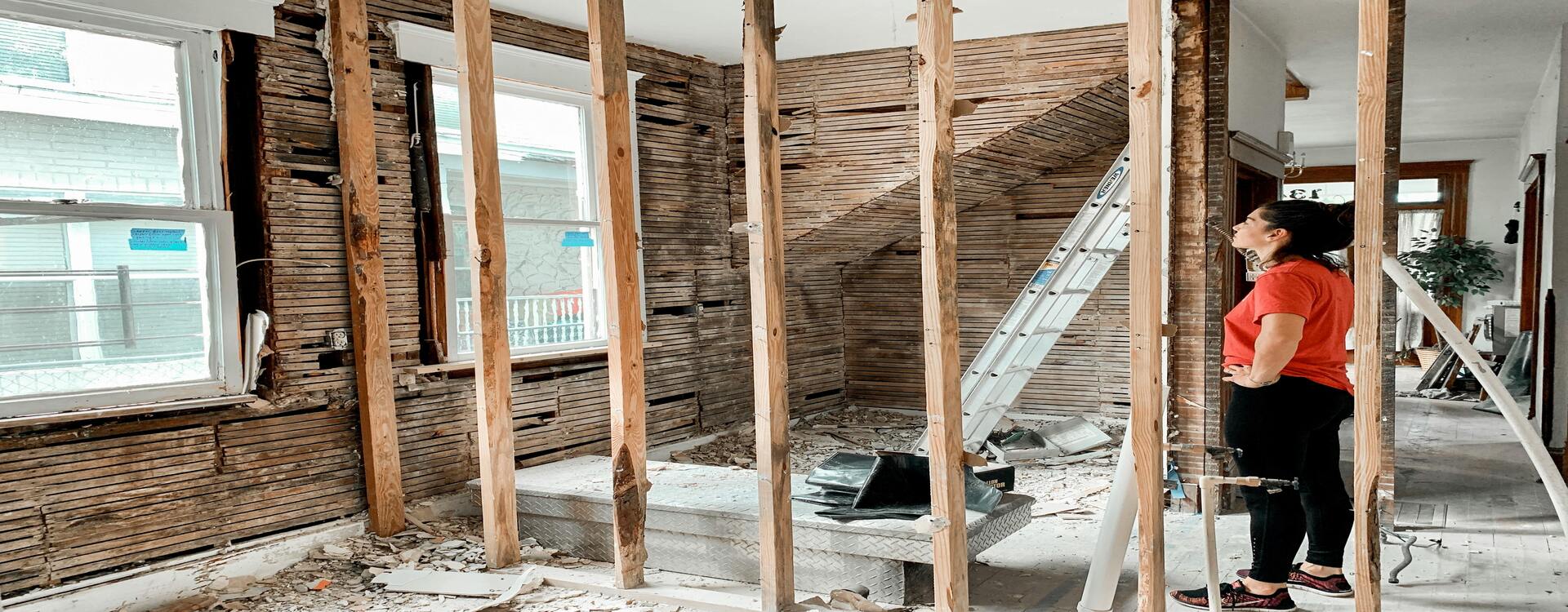 house construction work showing structural development in Maryport