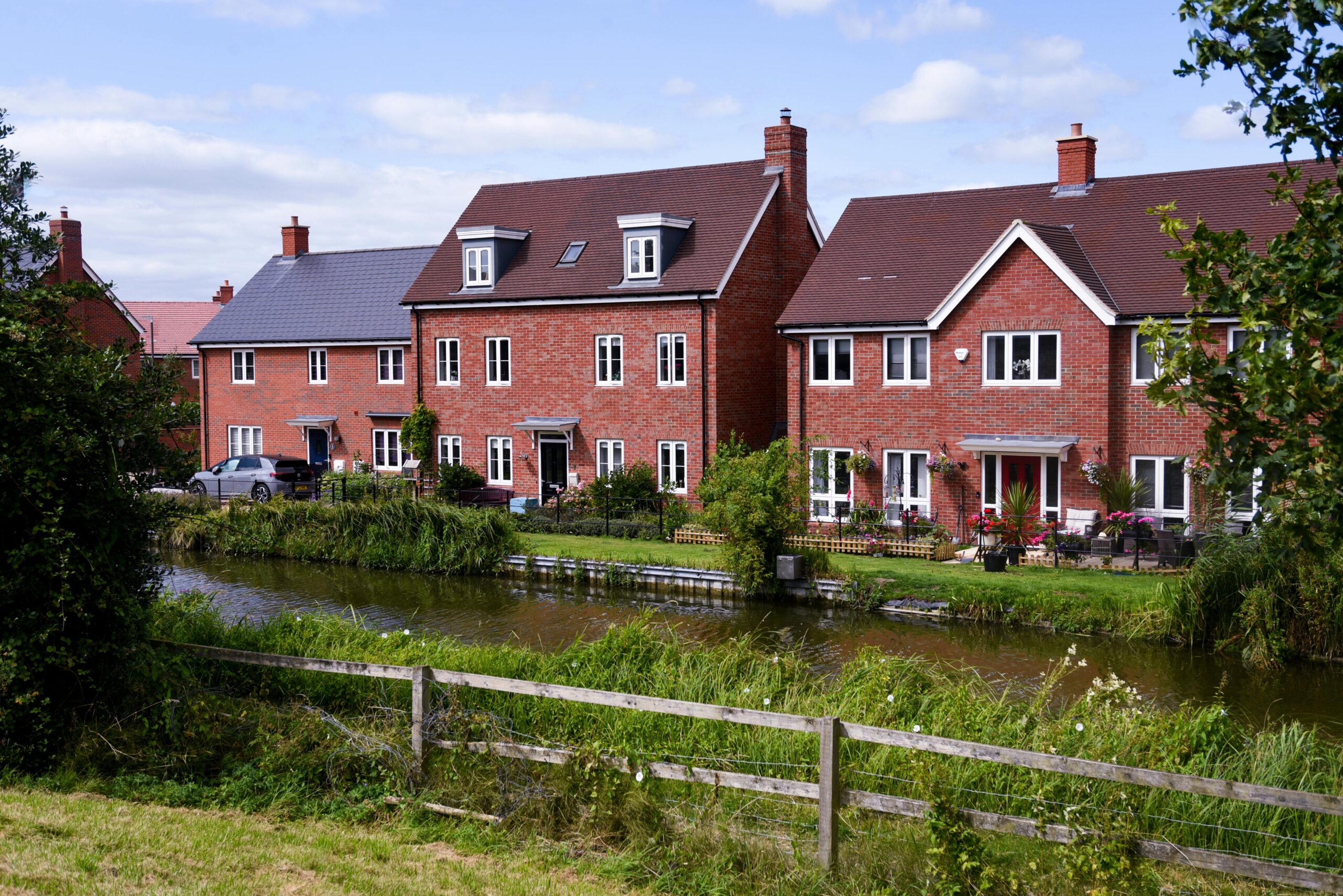 Residential street with traditional homes in Cockermouth